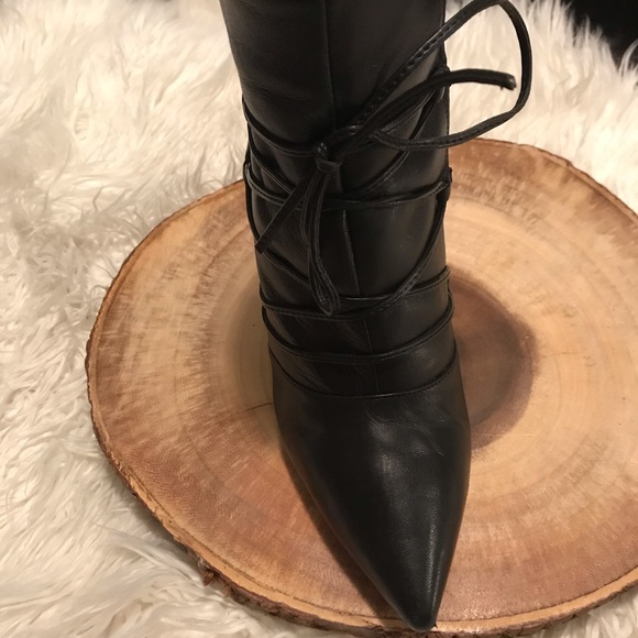 SOLD!! Lace Up Black Boots - Picture 2 of 8